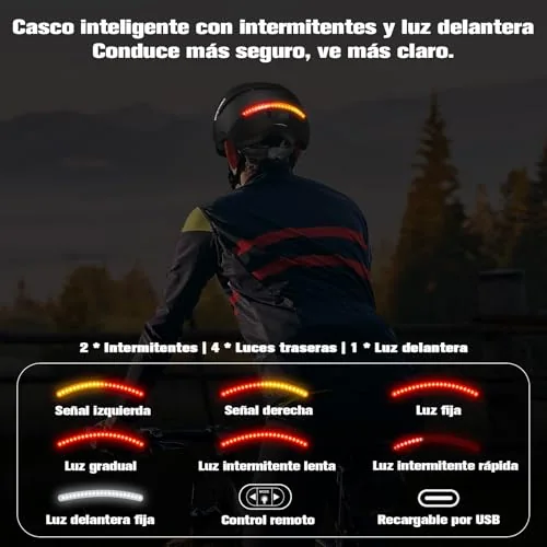 Shinmax Casco con Luz e Intermitentes foto 2